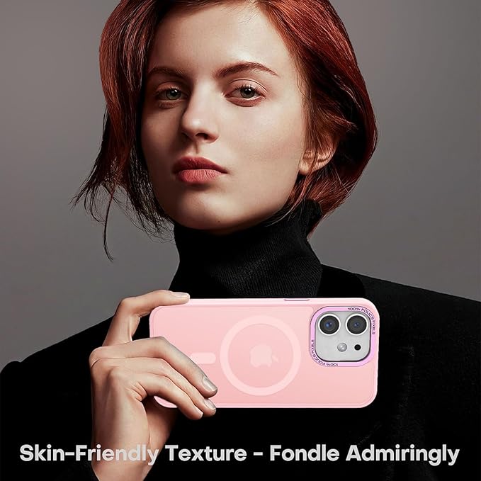 Newfuture Designed for iPhone 11 Case with Strong Magnetic [13 FT Military Drop Protection] [Compatible with Magsafe] Slim Translucent Matte Shockproof with Anti-Fingerprint Phone Case, Tender Pink