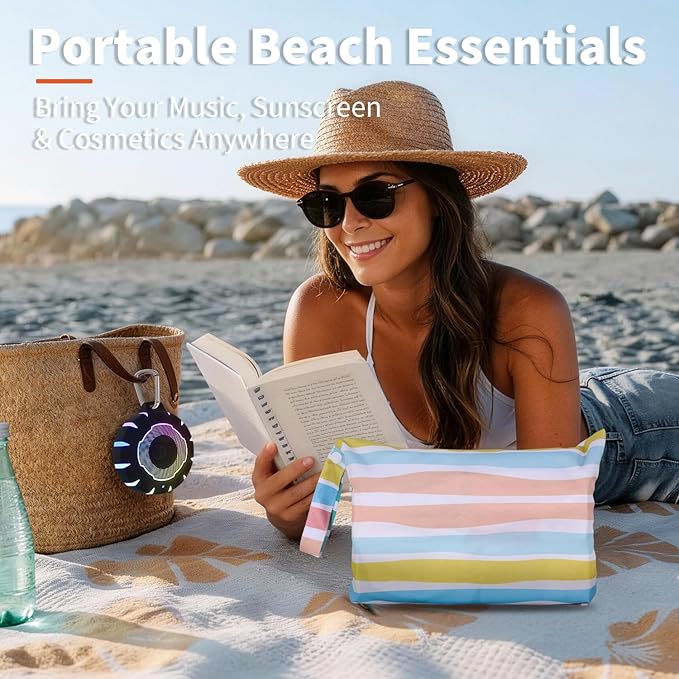 HEYSONG Bluetooth Shower Speaker + Waterproof Beach Bag – Rugged & Ready for Any Adventure