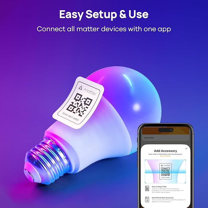 Consciot Smart Light Bulbs, WiFi Color Changing LED Light Bulb, A19 E26 RGBTW Light Bulbs That Works with Alexa/Google Home/Apple Home/Siri, Music Sync, 60W Equivalent Bluetooth Light Bulb, 1 Pack