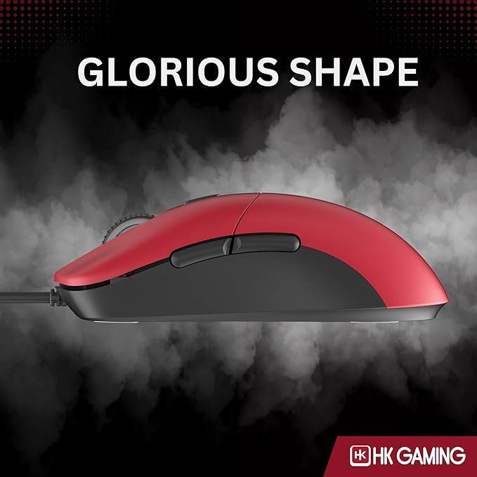 HK GAMING Mira XM1 Ultra Lightweight Gaming Mouse | 58 Grams | max 16000 cpi | 1kHz USB Wired | 6 Buttons | Anti Slip Grips (Monza)