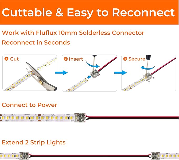 24V 2835 LED Strip Lights 2700K, 300+LM/FT, 16.4FT, UL Listed, CRI95, High Density 160LEDs/m Tape Light, Cuttable, Dimmable, VHB Equipped, for Pros, Bar, Restaurants Projects (NO Power Supply)