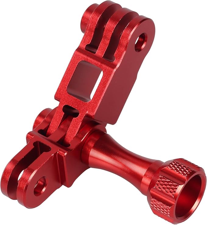 HSU Aluminum Alloy Metal Adjust Arm Straight Joints Mount, Same Direction Straight Joints Mount for Go Pro Hero 13/12/11/10/9/8/7/6/5 Black,Session 5/4, DJI Osmo Action Action Camera and More(Red)