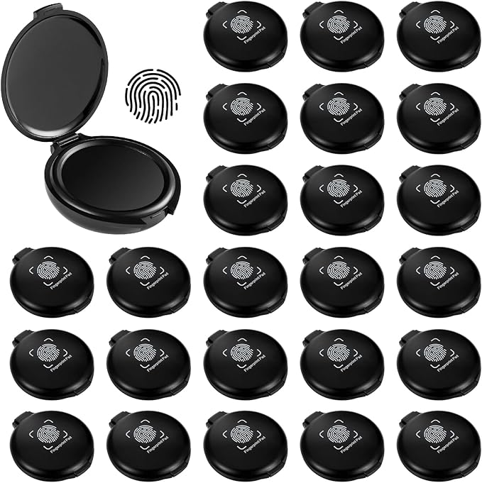 24 Pack Fingerprint Ink Pads, Thumbprint Ink Pad for Notary Supplies Identification Security ID Fingerprint Cards Fingerprint Black - 1.97 x 2.36 Inch