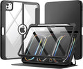 MoKo for iPad Pro 11 Inch Case (M5/M4) 2025/2024 with Pencil Holder, [Built-in Screen Protector], iPad Pro 11 M5/M4 Case with Clear Back & Magnetic Multi Angle Stand Cover, Black