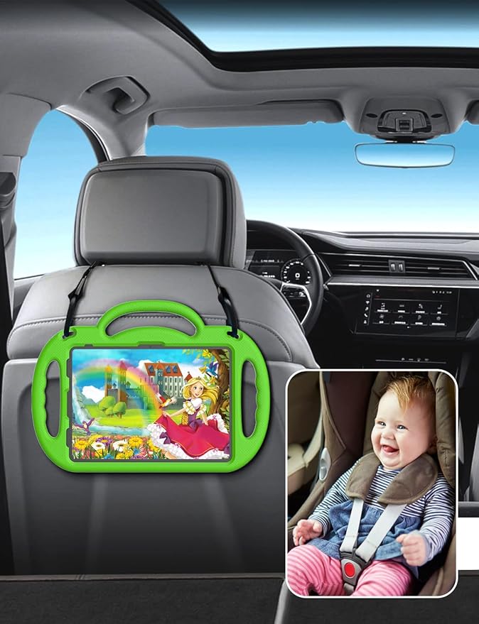 SUPLIK Kids Case for New iPad 11th Gen (A16) 11-inch 2025 & 10th Generation 10.9" 2022 & Air 11" 2025/2024 & Air 5th/4th Gen & Pro 11, Durable Shockproof Cover with Shoulder Strap Handle Stand, Green