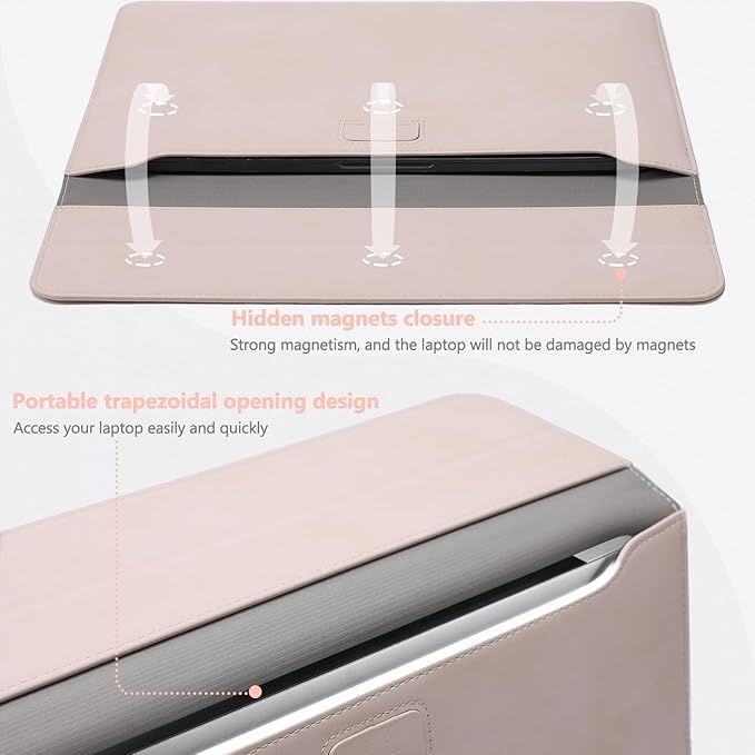 HYZUO 15 Inch Laptop Case Bag Sleeve with Stand for MacBook Air 15 M5 M4 A3241 M3 A3114 M2 A2941 2026-2023, 15" Surface Laptop 7/6/5/4/3, MacBook Pro 15 A1990 A1707 2019-2016, Apricot
