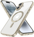 Hython Magnetic Clear for iPhone 16 Case with Camera Lens Protector [Compatible with MagSafe] Luxury Plating Edge Slim Soft TPU Cover Protective Phone Case for iPhone 16 6.1", Matte Gray