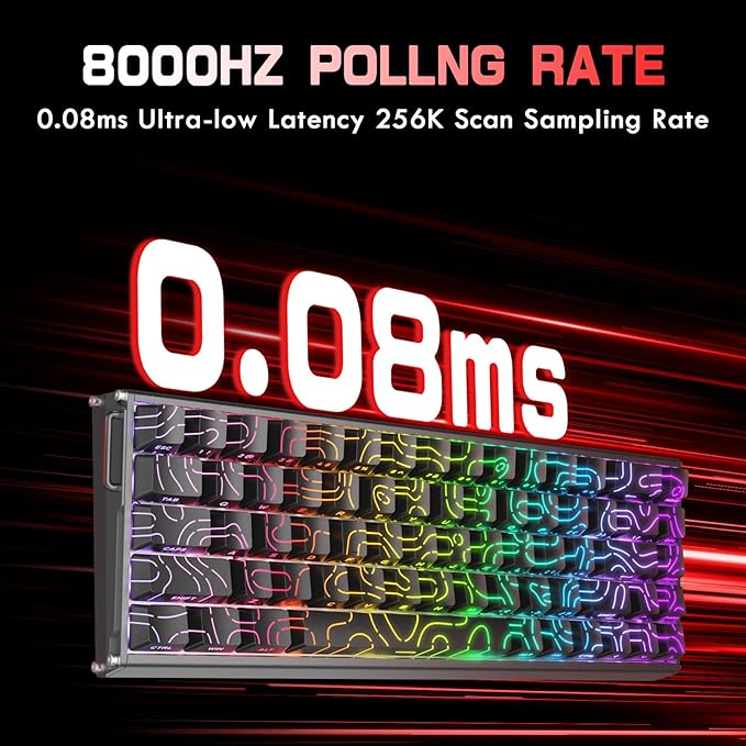 ATTACK SHARK X68MAX HE 60% Wired Magnetic Switch Keyboard,Full Aluminum CNC,0.005mm RT Accuracy,8KHz Rapid Trigger Mechanical Gaming Keyboard,Adjustable Actuation,RGB Coiled Cable for FPS Games,Black