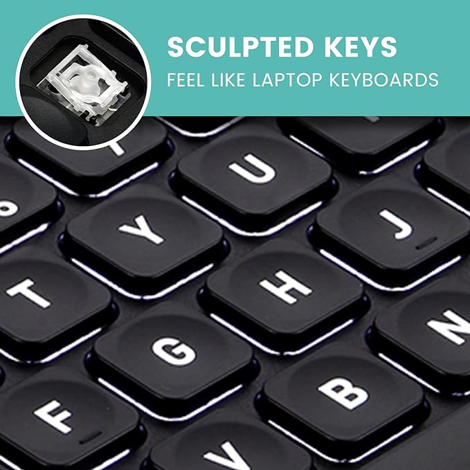 Perixx PERIBOARD-332 Wired Backlit USB Keyboard - Mini 11.22x4.57x0.83 Inches - Slim Scissor Keys with Big Font - White Illuminated LED - US English