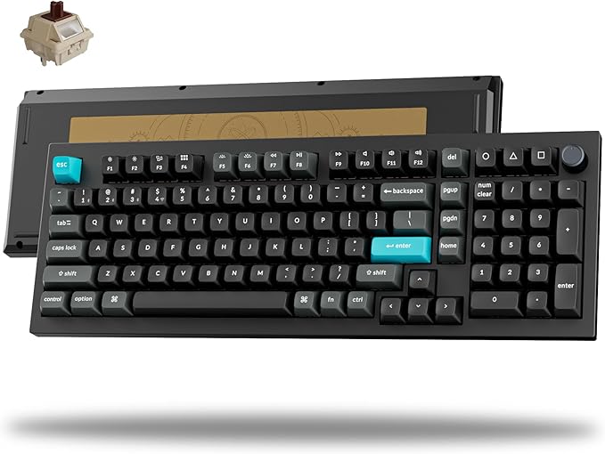 Keychron Q5 Ultra 8K Wireless Custom Mechanical Keyboard 2.4 GHz & Bluetooth 660Hr Battery Aluminum Body ZMK Launcher with Hot-swappable Brown Switches PBT Keycaps for Mac Windows Linux - Black