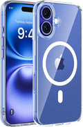 Miracase Magnetic Series for iPhone 16 Case [Compatible with MagSafe] Military-Grade Protection, Anti-Fingerprint, Slim Phone Case for iPhone 16 6.1 inch - Clear