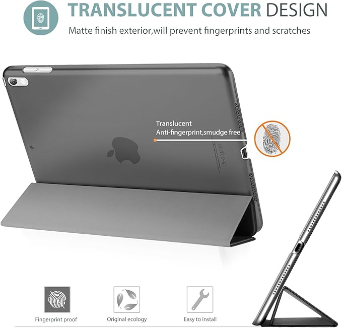 ProCase Smart Case for 10.5” iPad Air 3rd Generation 2019 / iPad Pro 2017, Slim Stand Cover with Translucent Frosted Back for iPad Air 3 -Grey