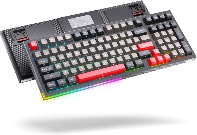 KEMOVE K98 Wireless Gaming Mechanical Keyboard with BT5.0/2.4G/Type-C,RGB Backlight,98 Keys Hot-Swappable,4000mAh Massive Battery,Software Support,Diamond Silence Red Switch