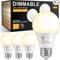 TJOY A19 Dimmable LED Light Bulbs, E26 Led Bulbs 60 Watt Equivalent, Warm Soft White 2700K, 800 Lumens Standard Base, Energy Saving Lightbulbs, Efficient 9W, 120V, 15,000 Hour Lifetime, 4 Pack
