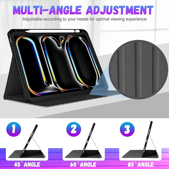Uppuppy for iPad Pro 11 Inch Case 2024 - Women Girls Cute Folio Smart Cover with Pencil Holder Girly Pretty Aesthetic Fashion Design for iPad Pro 11 M4 Cases A2836 A2837 A3006