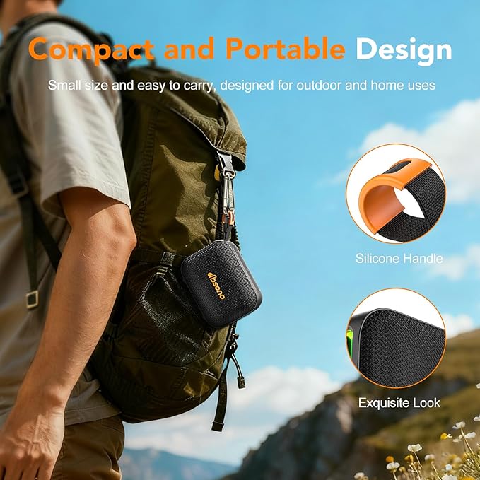 Portable Bluetooth Speaker Waterproof Gift: IPX5 HD Sound Up to 24H Playtime, TWS Pairing, Wireless Speakers with Lights, Mom Gifts, Outdoor|Travel| Camping|Pool|Beach Essentials Accessories-Black
