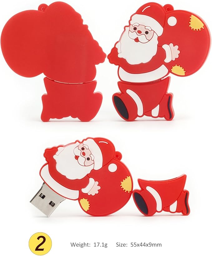 USB Flash Drive Christmas Thanksgiving Gifts Thumb Drive Santa Claus, Christmas Tree, Elk(Pack of 5 32GB)