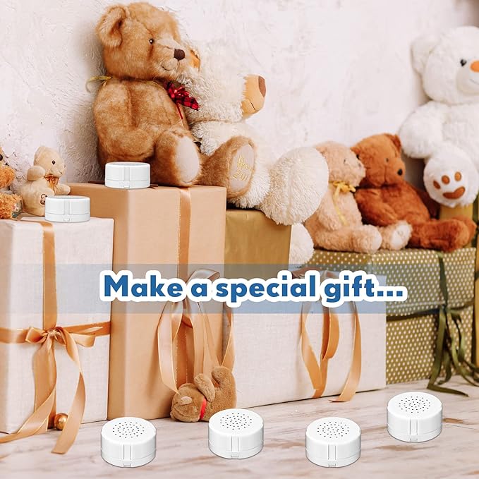 12 Pcs Voice Recorder for Stuffed Animal, Sound Recorder Music Recordable Sound Module Recording Device Record Custom Message for Plush Toy Doll Stuffed Bear Pillow, Battery Included (60 Second)