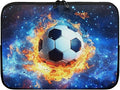Football Laptop Sleeve for Men 17inch Lap Top Case Portable Laptop Accessories with Versatile Uses Computer Sleeve Laptop Pouch Water Flame Briefcase Blue