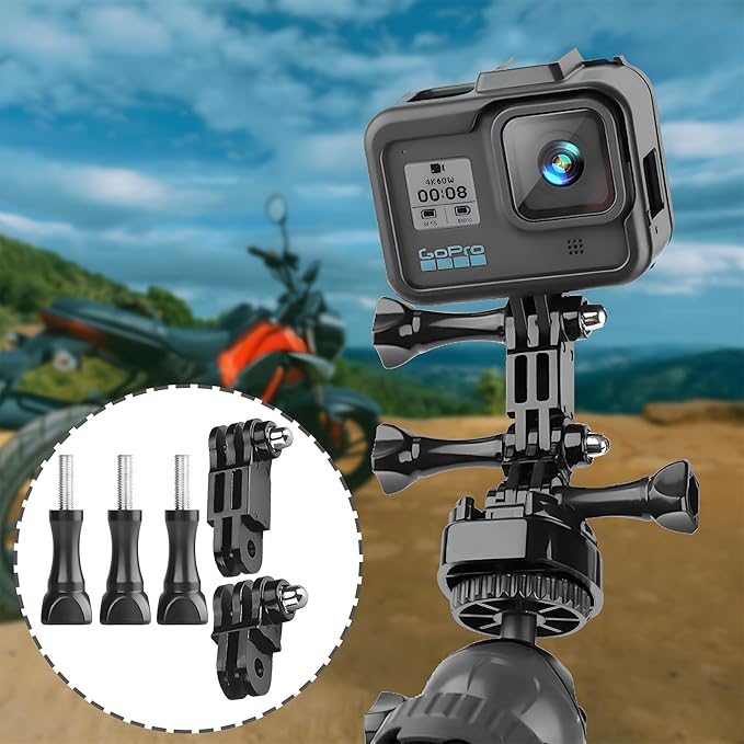 3-Way Adjustable Extension Pivot Arm Adapter Kit for GoPro Hero 11, 10, 9, 8, 7, 6, 5, 4, 3+, Insta360 and DJI OSMO, Same Direction and Vertical Direction, Long Thumb Screws
