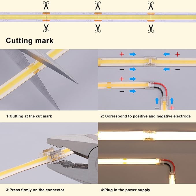 BENLUN 24V CCT COB LED Strip Lights Kit 65.6ft (2 Rolls of 32.8ft), 2700K-6500K Dimmable White Cuttable LED Tape Light CRI 93 with Remote Controller and Power Supply for Bedroom Indoor Decoration