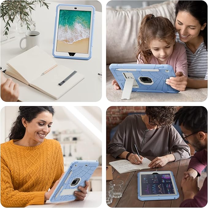 SIBEITU iPad 9.7 inch Case for Kids | iPad 6th Generation Cases with Stand | iPad 5th Generation Case W/Pencil Holder 2018/2017 | Slim Shockproof Protective Case for iPad 9.7 inch 5th/6th Gen