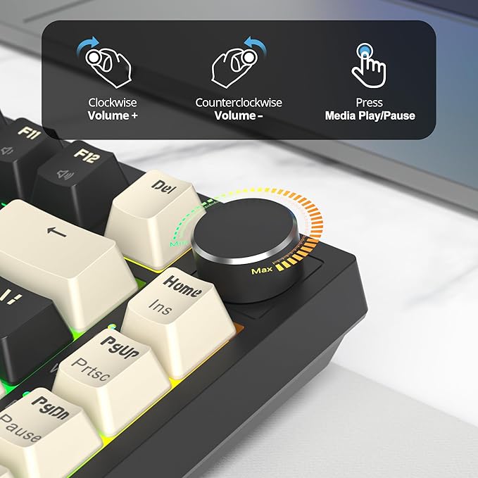 400PRO 75% Wireless Creamy Mechanical Keyboard Black, Gasket Hot Swappable RGB Gaming Keyboard, Bluetooth/2.4GHz/USB-C Thocky Keyboard with Pre-lubed Cream Grey Switches (82 Black)