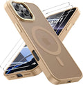 for iPhone 16 Pro Case with 2X Screen Protectors [Compatible with MagSafe] Military Grade Drop Protection Skin Feeling Back Cover Shockproof Slim Fit iPhone 16 Pro Phone Case 6.3 inch,Brown