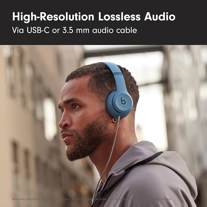 Beats Solo 4 - Wireless On-Ear Bluetooth Headphones, Up to 50-Hour Battery Life, Ultra-Lightweight Comfort, Powerful and Balanced Sound, Apple & Android Compatible - Slate Blue