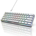 RK ROYAL KLUDGE RK61 Pro 60% Wired Gaming Keyboard, Hot Swappable Mechanical Keyboard with Aluminum Shell, Programmable RGB Backlit PC Game Keyboards 61 Keys, PBT Keycaps, Gateron Red Switch, White