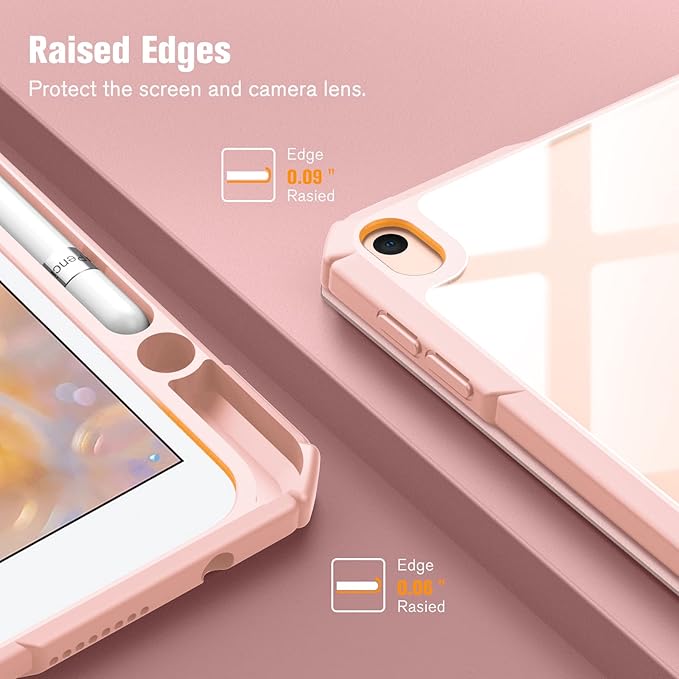 Fintie Hybrid Slim Case for iPad Air 3rd Generation 10.5" 2019 / iPad Pro 10.5 Inch 2017 - [Built-in Pencil Holder] Shockproof Cover with Clear Transparent Back Shell (Rose Gold)