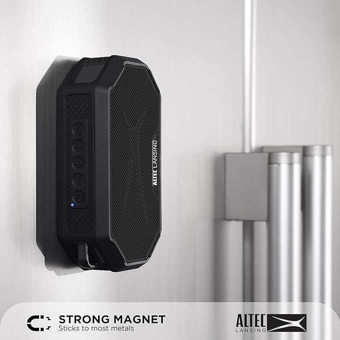 Altec Lansing Portable Bluetooth Speaker HYDRAMINI 2.0, IP67 Waterproof, Portable Speaker, 12h Playtime, Wireless Pairing, USB-C Quick Charge, Magnetic Bluetooth, Voice Assistant Integration