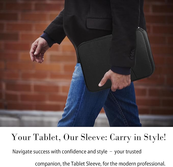 iPad Pro 12.9 Carrying Bag, Tablet Sleeve 12.9 Magic/Smart Keyboard Accessory Bag for Pad Pro 12.9 M2/M1/2018-2020, Surface Pro 9/8/X/7/6, 12.4" Galaxy Tab S8/S7+ Waterproof Carrying Case (Black)