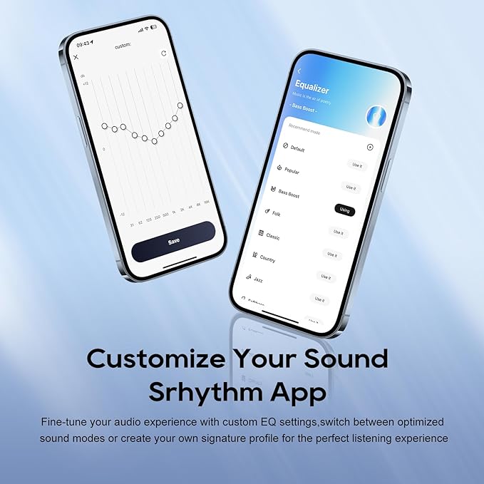 Srhythm NiceComfort 35 (2nd Gen) Hybrid Noise Cancelling Headphones,Wireless Bluetooth 6.0, 5Microphones with ENC,Transparency,Spatial Audio,140H Playtime,Low Latency,Custom EQ via App