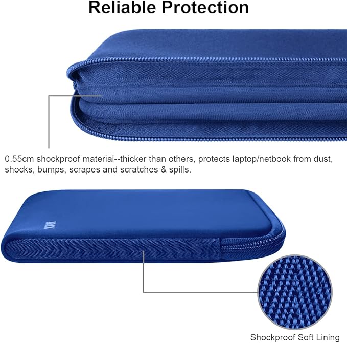 Arvok 17-17.3 Inch Laptop Sleeve Multi-Color & Size Choices Case/Water-Resistant Neoprene Notebook Computer Pocket Tablet Briefcase Carrying Bag/Pouch Skin Cover for HP/Dell/Lenovo/Asus/Acer Dark Blue