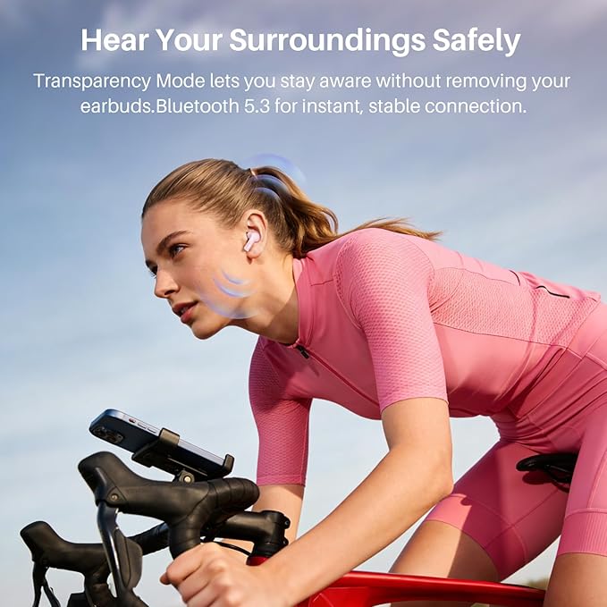 TOZO Hybrid Active Noise Cancelling Wireless Earbuds with 6 Mics AI Clear Call Ear Buds 68H Playtime with LED Display 32 Preset EQs via APP Bluetooth 5.3 IPX8 Waterproof in Ear Headphones