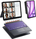 WIWU for iPad Case Keyboard for Air 13 Inch M4/M3/M2 2026/2025/2024 Magnetic Detachable Keyboard Case Adjustable Stand 7 Colours Backlit Keys Trackpad (Black, for Air 13"(M3/M2) Pro 12.9" 6/5/4/3)