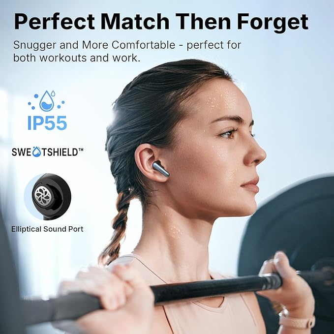 EarFun Air Pro 4i Noise Cancelling Wireless Earbuds, Hi-Res Sound with LDAC, 6 Mics AI ENC Clear Call, 40H Playtime, Multipoint Connection, Surround Sound, Bluetooth 5.4 Earbuds, Wireless Charging