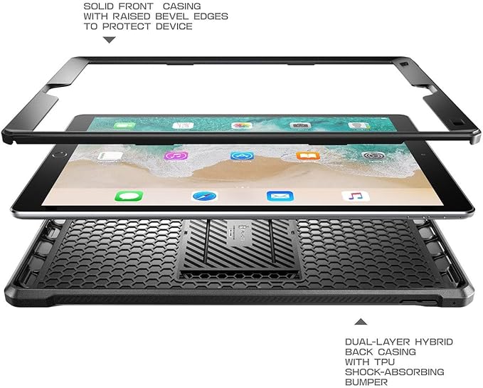 SUPCASE Unicorn Beetle Pro Series Heavy Duty Full-Body Protective Rugged Case with Kickstand for 12.9-Inch Apple iPad Pro (2017 Release), Black