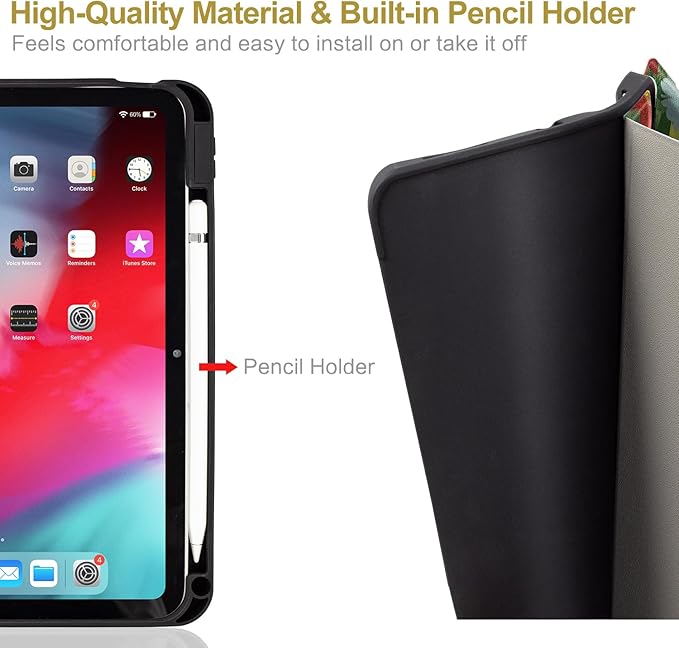 Lokigo New for iPad (A16) 11th Generation Case 11 Inch 2025, iPad 10th Generation Case 10.9 inch 2022 with Pencil Holder, Support Touch ID, Oil Painting Daisy
