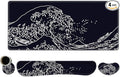 ToLuLu Extended Gaming Mouse Pad, Memory Foam Ergonomic Keyboard Mouse Wrist Rest Support Set, Large Desk Mat with Stitched Edges, Non-Slip Base Mousepad for Home Office Game, Black Wave of Kanagawa