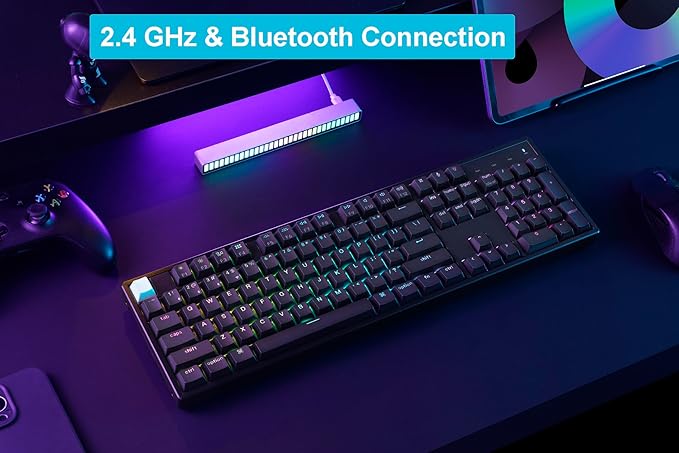 Keychron K10 HE QMK Wireless Gaming Custom Mechanical Keyboard, 2.4 GHz/Bluetooth/Wired Full-Size Hot-Swappable Programmable RGB Backlit Gateron Magnetic Switches for Mac Windows Black