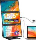 Quad Laptop Screen Extender, 15.6" FHD 1080P Quad Monitor, Combine into One 30" Screen (Landscape/Portrait), Just 1 Cable for 3 Screens, Driver Required, Compatible with Wins & Mac(M1/M2/ M3/M4/M5)