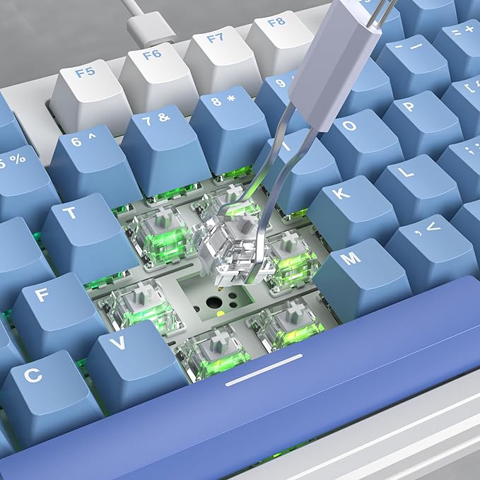 75% Custom Barebones Keyboard kit Gasket Mouted，Blank DIY Silent TKL Mechanical Gaming Keyboard PCB Hot Swappable 3pin/5pin Switch with South-Facing RGB for Win/Mac (M87 Kit-White)