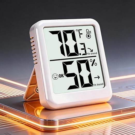 2-Pack Room Thermometer Indoor Hygrometer for Home, Temperature Humidity Meter, Humidity Gauge, Digital Room Temperature Monitor Sensor for Baby Nursery Car Plant - AAA Battery Included