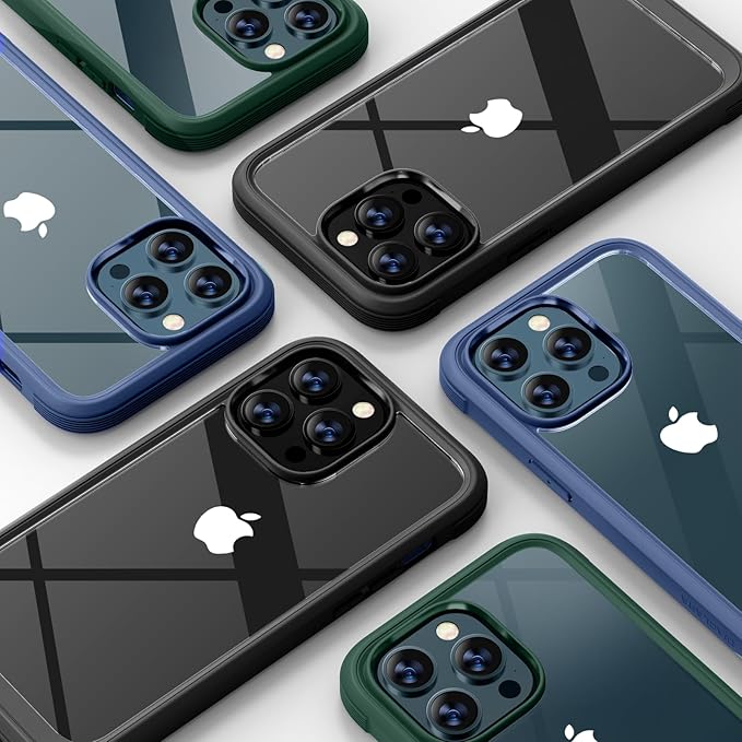 Diaclara Designed for iPhone 12 Pro Max Case, Full Body Rugged with Built-in Touch Sensitive Anti-Scratch Screen Protector, Soft TPU Bumper Case for iPhone 12 ProMax 6.7", Black