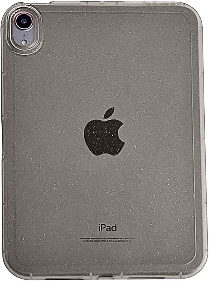 for Apple iPad Air 5th/Air 4th Generation 2022/2020 10.9 inch, Glitter Clear Soft Silicone Flexible TPU Back Shockproof Shell Bling Sparkly Paper Lightweight Thin Protective Cover, Gray