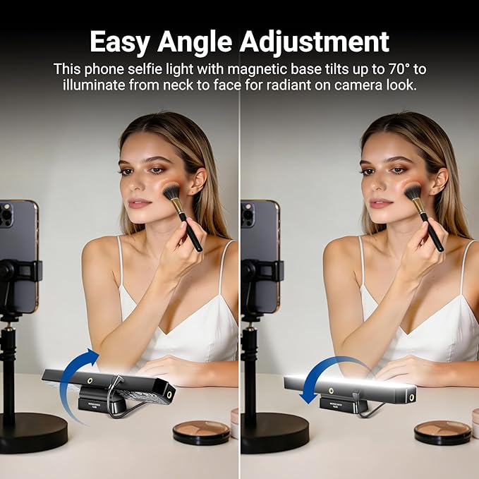 NEEWER Basics LED Chin Fill Lighting CRI95, 6W Bi Color Portable Desk Phone Selfie Photo Light, USB Powered for TikTok Streaming Laptop Video Conference Tripod Recording Travel Makeup, TL30B