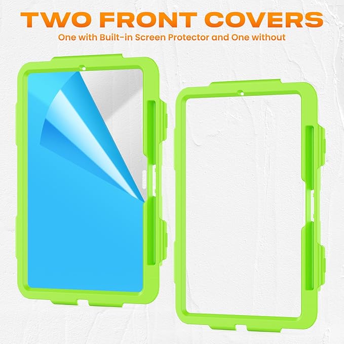 SEYMAC stock Case for iPad Pro 11-inch M5-M4 2025-2024, Shockproof Heavy Duty Case with Screen Protector, Pencil Holder, Rotating Stand, Hand Strap, Shoulder Strap, Green