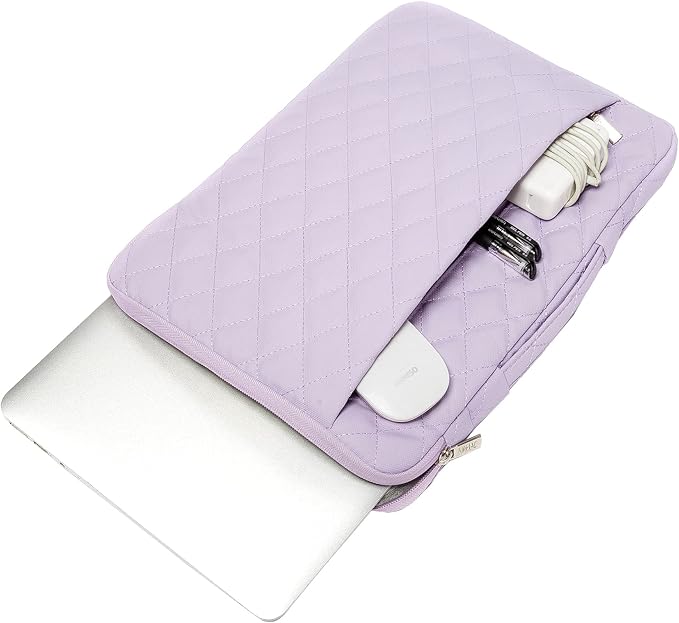 Kinmac 360° Protective Laptop Sleeve Case Bag Cover with Handle for MacBook Pro 16 inch,16 inch HP,Lenovo,Dell,ASUS,Acer Ultrabook and Business Laptop (Purple Embroidery)